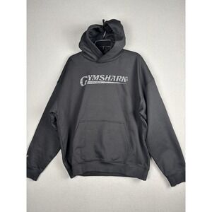 Gymshark Hoodie Mens Medium Black Lifting Club Pullover Sweatshirt Logo Gym